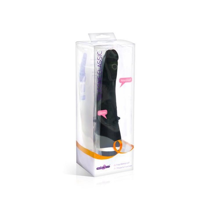 CLASSIC SILICONE SLIM VIBRADOR NEGRO