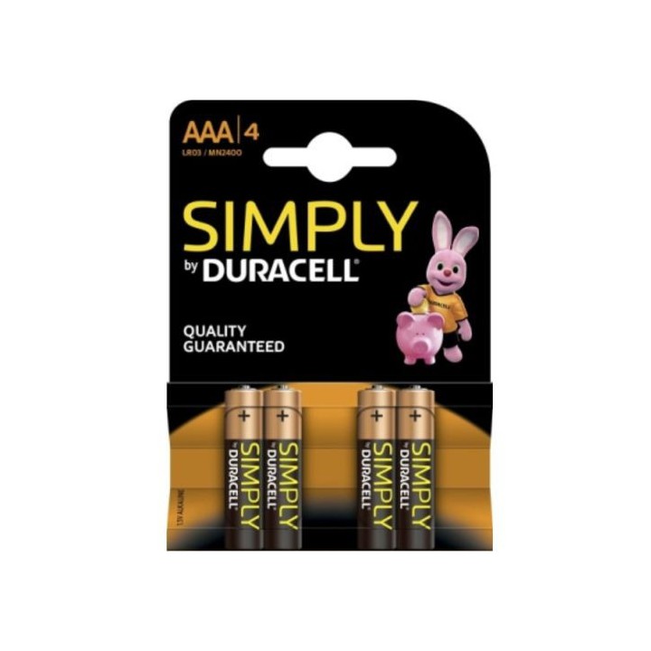 SIMPLY DURACELL BATTERY PILA ALCALINA AAA LR03 4UNITS