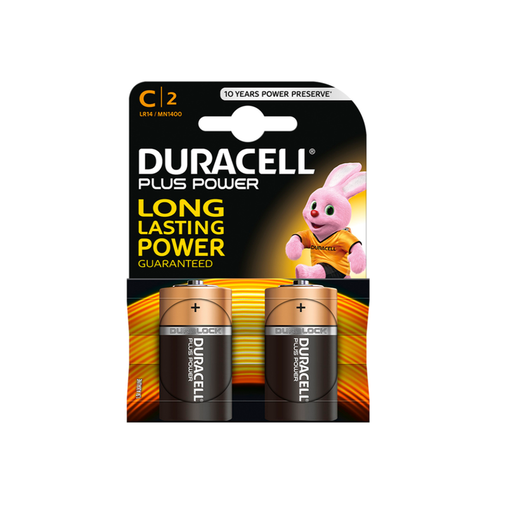 SIMPLY DURACELL POWER BATTERY PILA C LR14 2UNIDADES