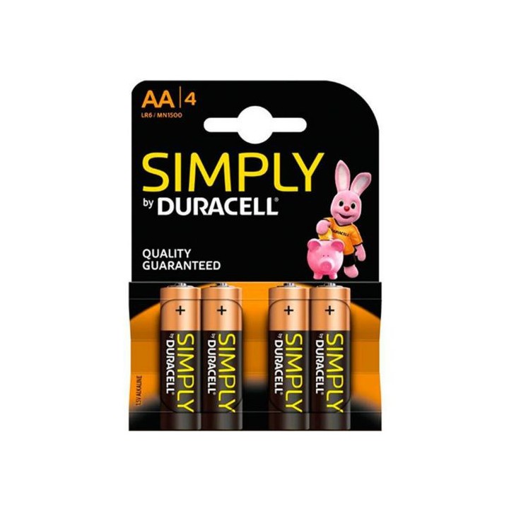 SIMPLY DURACELL BATTERY PILA ALCALINA AA LR6 4UNITS