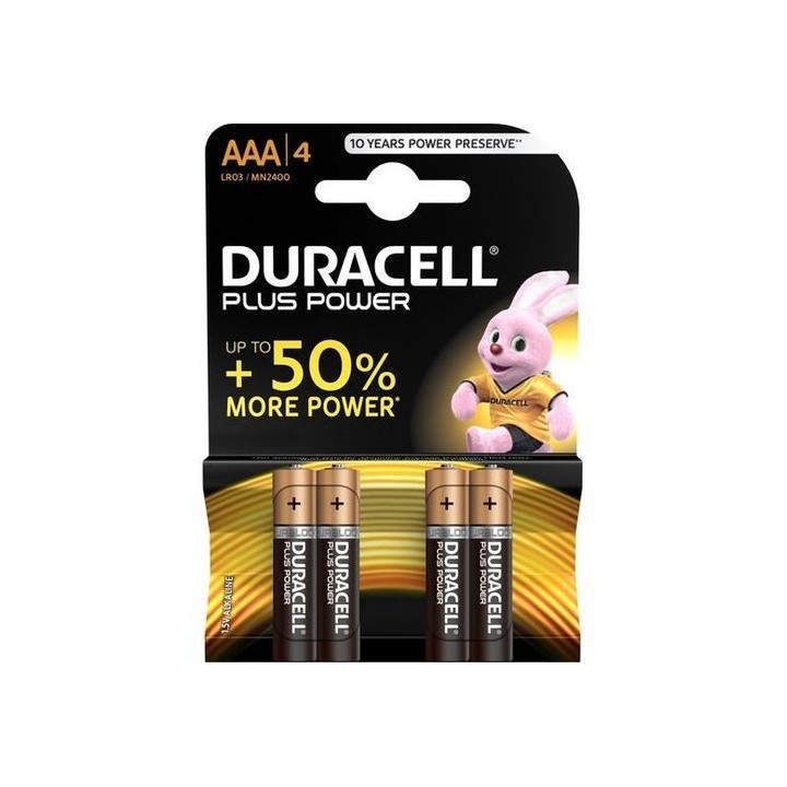 DURACELL PLUS POWER BATTERY PILA ALCALINA AAA LR03 4 UNITS