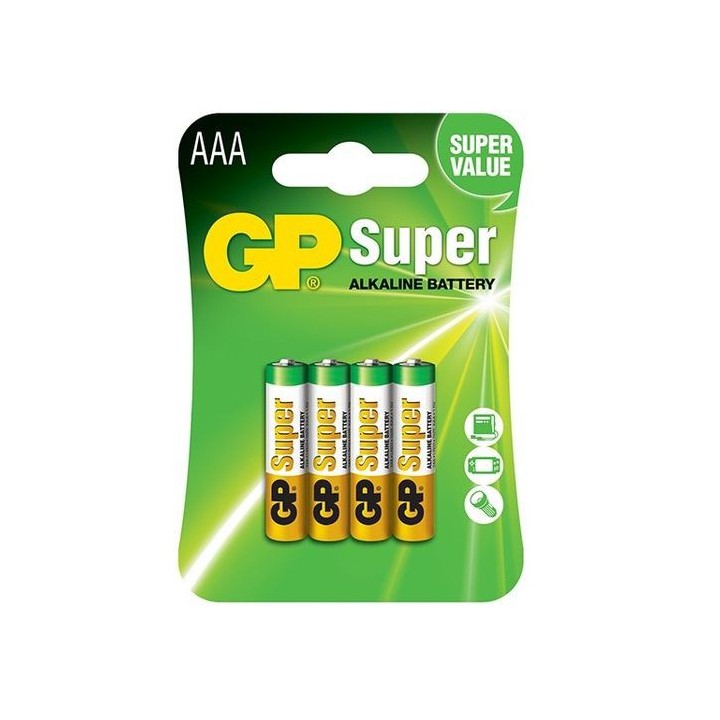 GP SUPER ALKALINE BATTERY PILA AAA LR03 (Agotado temporalmente)