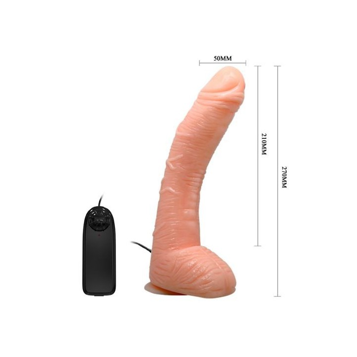 PENIS VIBRADOR REALISTICO VENTOSA 27CM.