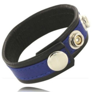 METAL HARD CORREA CUERO AJUSTABLE PARA PENE AZUL