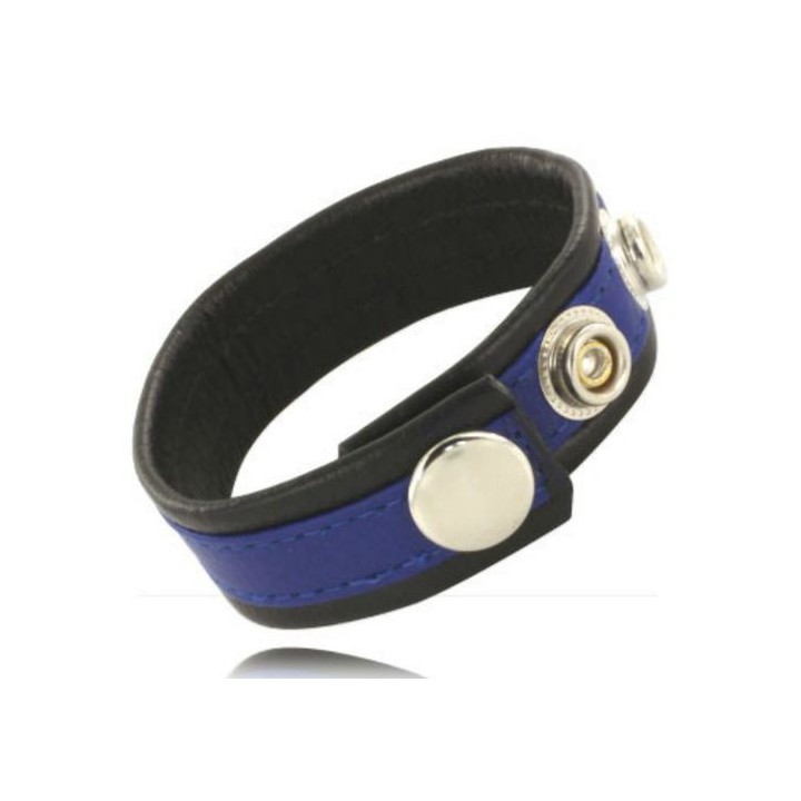 METAL HARD CORREA CUERO AJUSTABLE PARA PENE AZUL