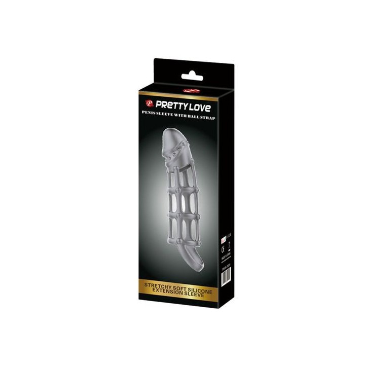 PENIS SLEEVE WITH BALL STRAP FUNDA CON ANILLA