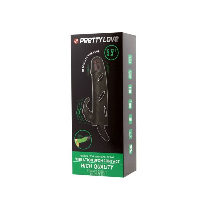 VIBRATING SILICONE SLEEVE FUNDA CON BALA VIBRADOR