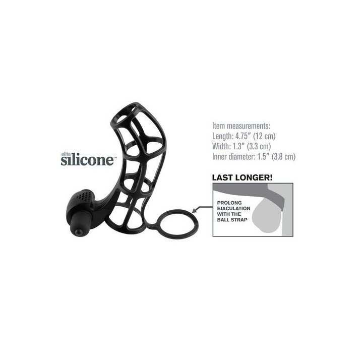 DELUXE SILICONE POWER CAGE FUNDA SILICONA CON BALA VIBRADOR