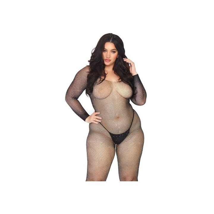 LEG AVENUE CRYSTALIZED NET BODYSTOCKING 1X/2X