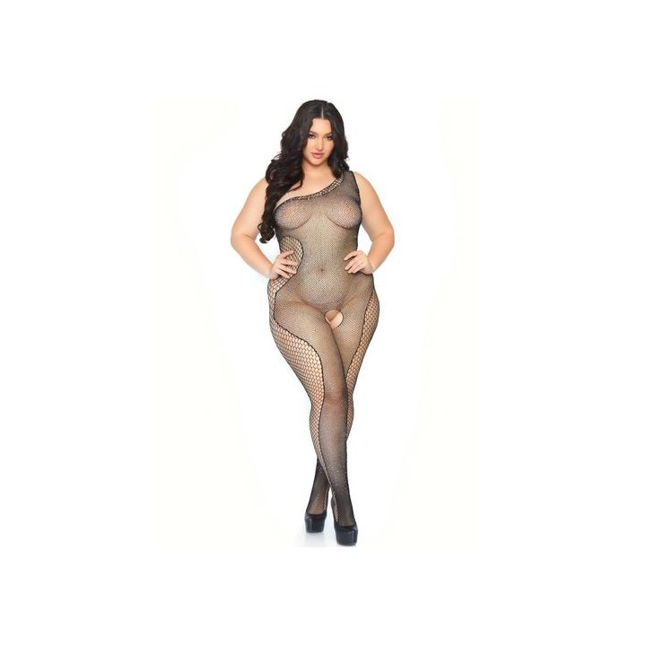 LEG AVENUE BODYSTOCKING CON ABERTURA Y BRILLANTES 1X-2X