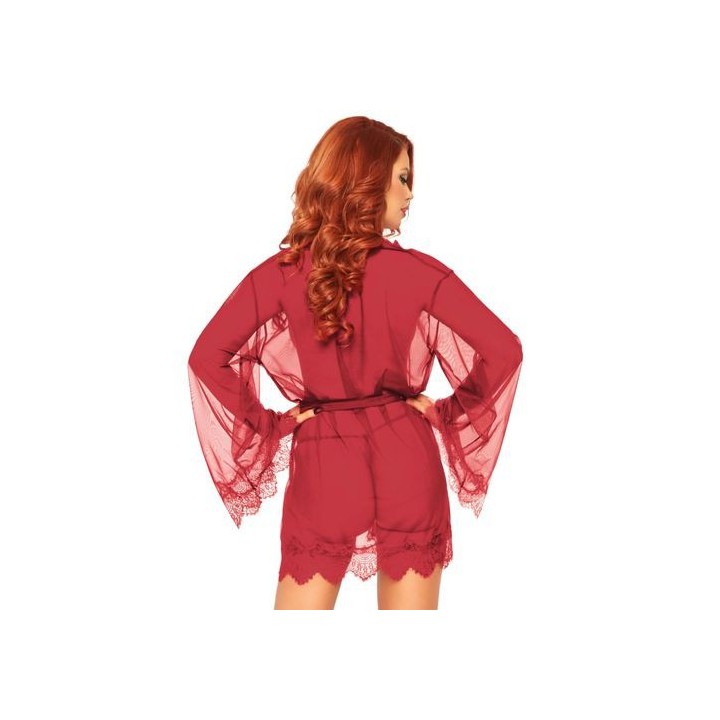 LEG AVENUE SHEER ROBE BATA PICARDIA BURDEOS XL
