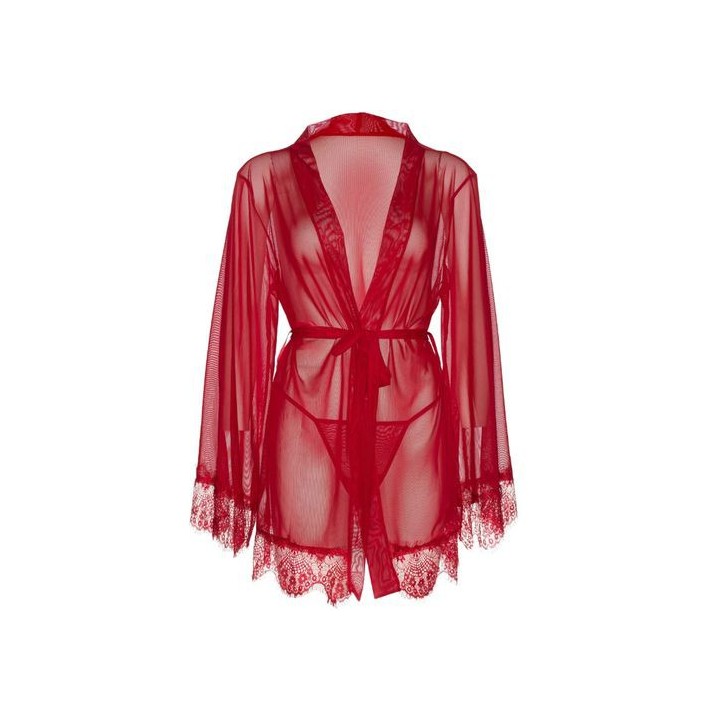 LEG AVENUE SHEER ROBE FLARED SLEEVES BURGUNDY BATA BURDEOS M/L