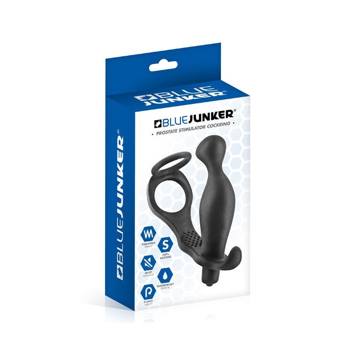 BLUE JUNKER PROSTATE STIMULATOR COCKRING PLUG VIBRATING