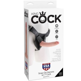 KING COCK STRAP-ON HARNESS 7" COCK CON PENE 17.8CM.