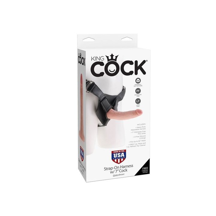 KING COCK STRAP-ON HARNESS 7" COCK CON PENE 17.8CM.