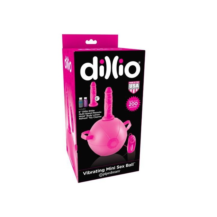 DILLIO VIBRATING MINI SEX BALL BOLA HINCHABLE CON DILDO VIBRADOR