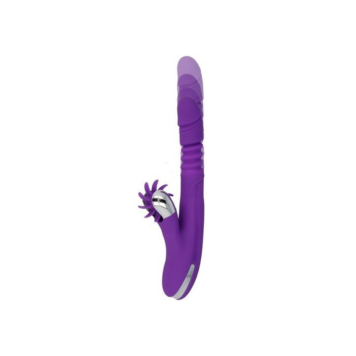 VIBRADOR BUNNY FUNCTION ARRIBA Y ABAJO RECARGABLE USB SILICONA CABEZAL FLEXIBLE