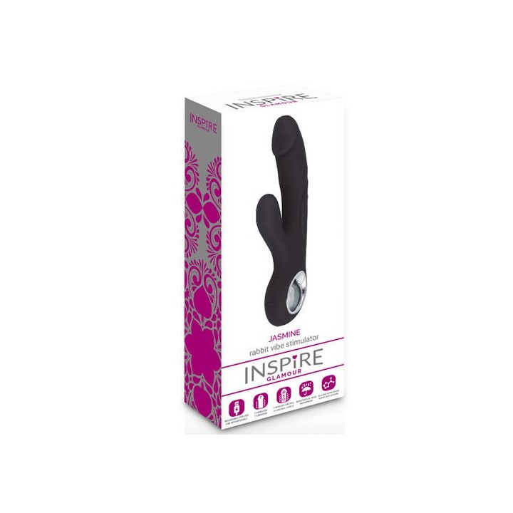 INSPIRE JASMINE BLACK RABBIT VIBE STIMULATOR VIBRADOR USB SILICONA