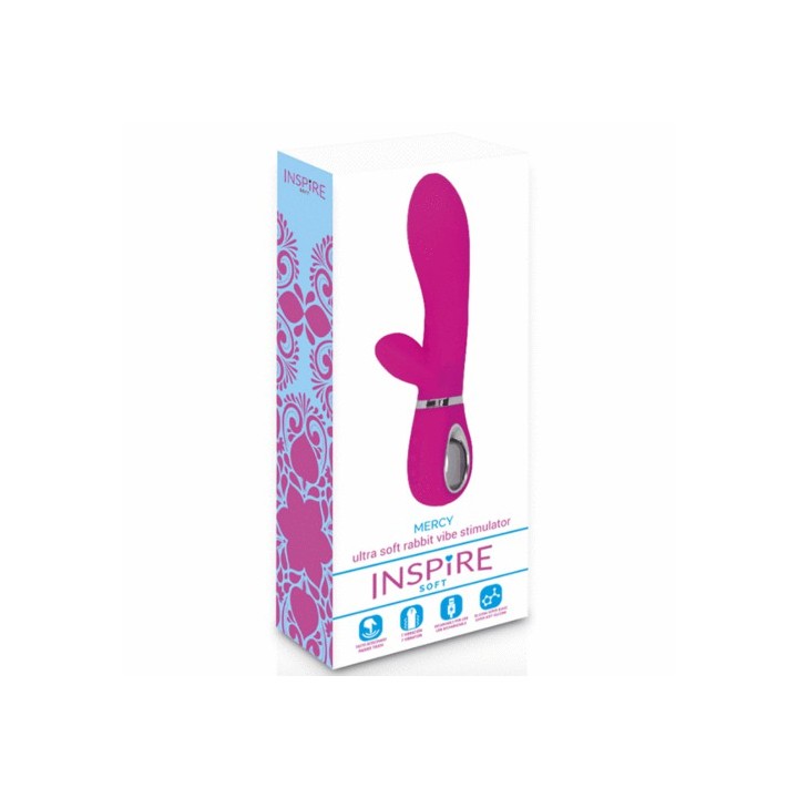 INSPIRE MERCY ULTRA SOFT RABBIT VIBE STIMULATOR VIBRADOR ULTRA SUAVE USB