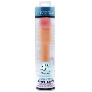 CYBERSKIN VIBRATING XTRA THICK PENIS EXTENSION FUNDA + 10CM.