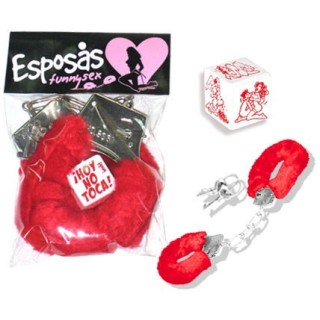 KIT FUNNY SEX ESPOSAS ROJO Y DADO POSTURAS