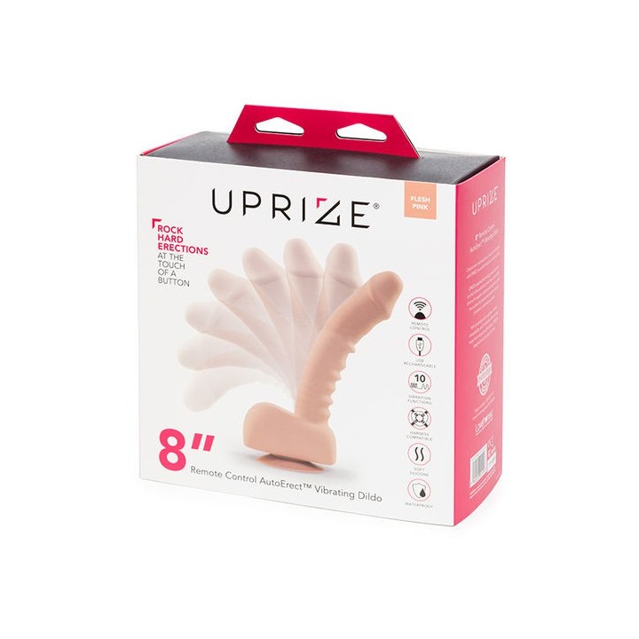 UPRIZE 8" REMOTE CONTROL AUTOERECT VIBRATING USB DILDO BIÓNICO 20CM.