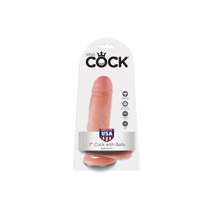 KING COCK 7"COCK WITH BALLS PENE REALÍSTICO 17.8CM. agotado temporalmente