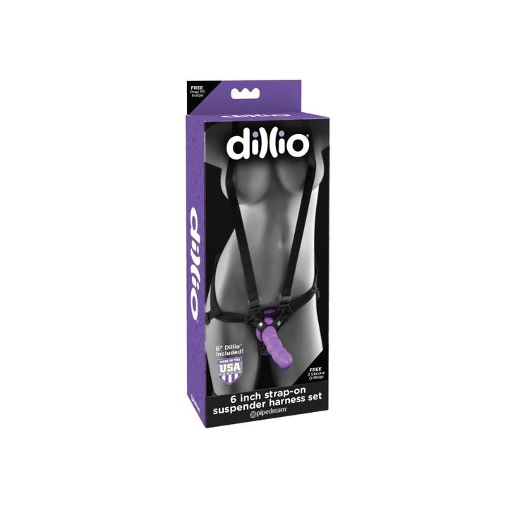 DILLIO 6" STRAP-ON SUSPENDER ARNES SET CON TIRANTES