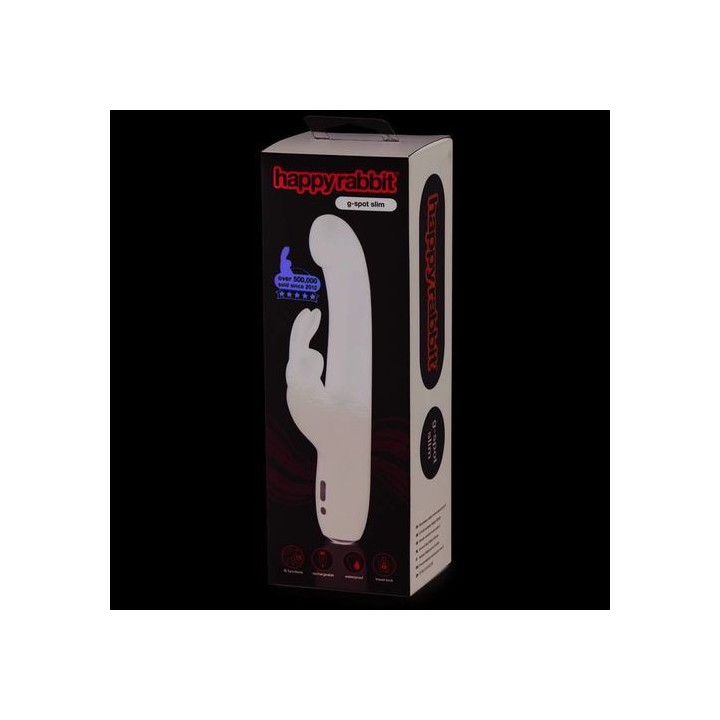 HAPPY RABBIT G-SPOT SLIM BLACK VIBRADOR PUNTO G SILICONA USB
