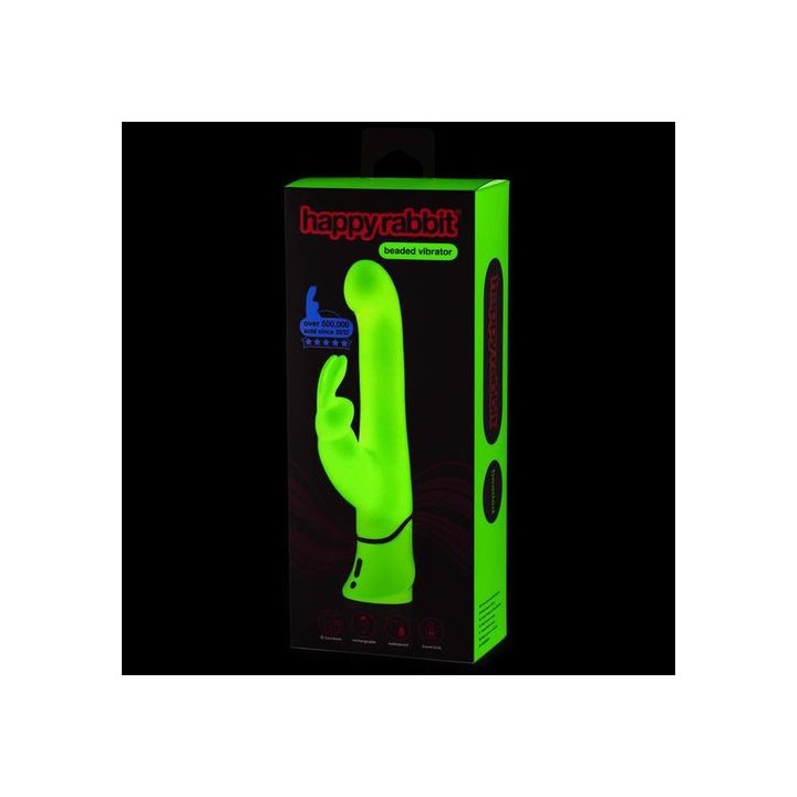 HAPPY RABBIT BEADED G-SPOT VIBRATOR CON BOLAS GIRATORIAS USB