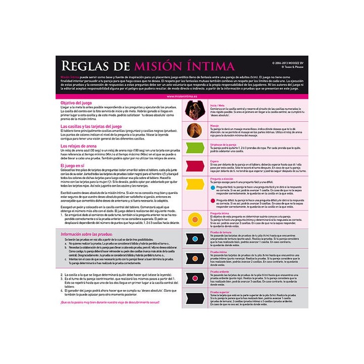 MISIÓN ÍNTIMA JUEGO ERÓTICO PARA DOS EDICIÓN ORIGINAL