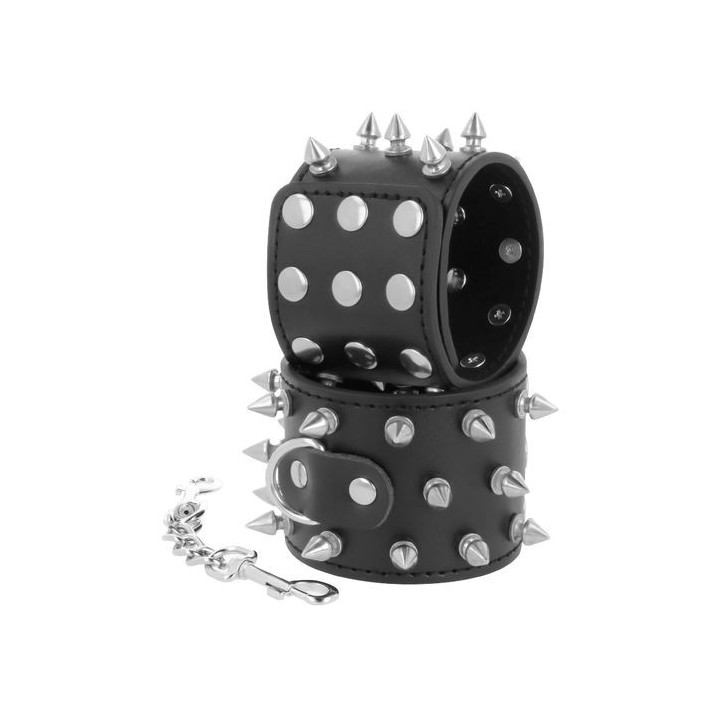 ESPOSAS PINCHOS DE METAL PUÑOS AJUSTABLES HANDCUFFS SPIKES