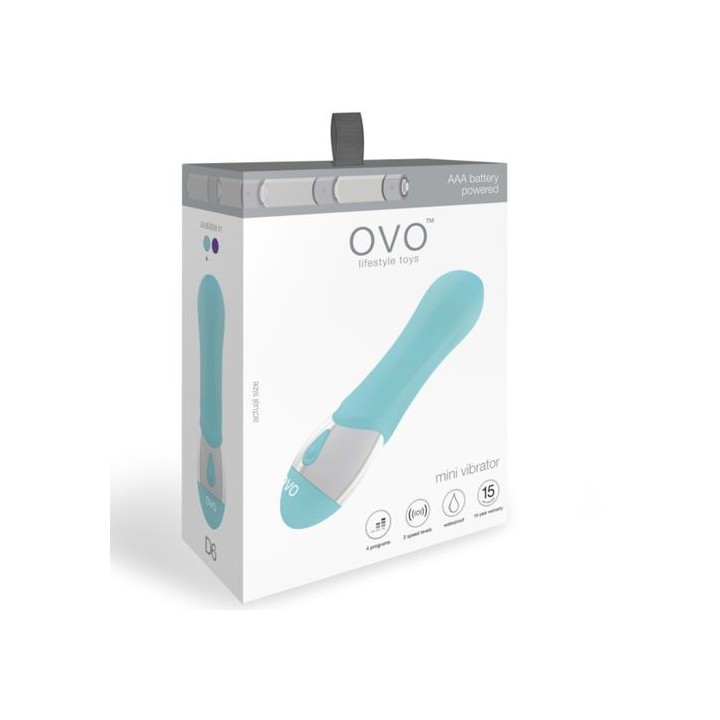 OVO D6 MINI VIBRADOR AZUL CLARO SILICONA