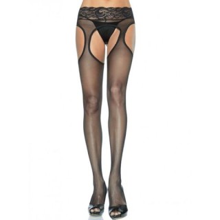 LEG AVENUE SHEER SUSPENDER HOSE MEDIAS LISAS EFECTO LIGUERO T/U