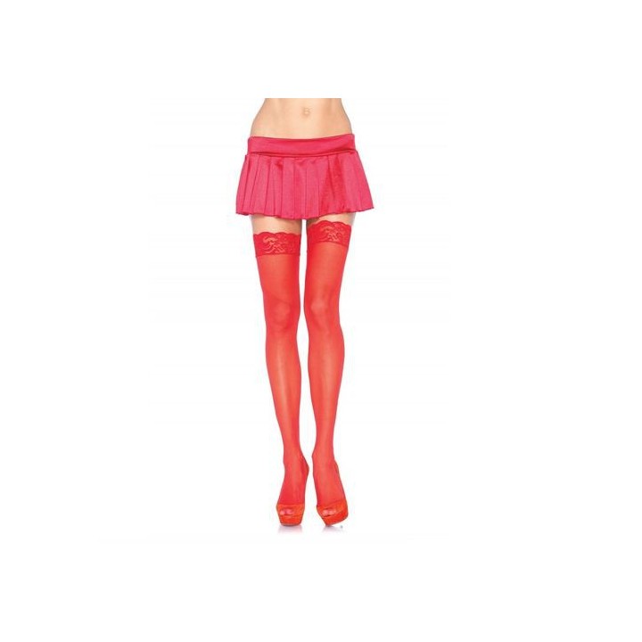 LEG AVENUE SHEER THIGH HIGHS MEDIAS DE RED