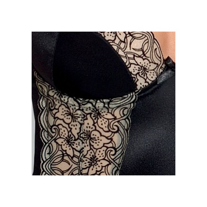 PASSION CORSET MONTANA CON TANGA Y LIGUEROS L/XL