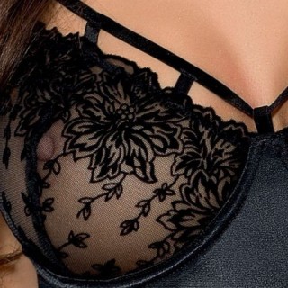 PASSION CORSET HAYA CON TANGA Y LIGUEROS A JUEGO L/XL