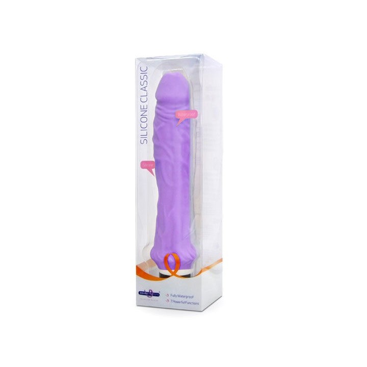 CLASSIC SILICONE PURPLE VIBRADOR 24CM.