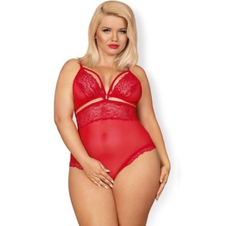 OBSESSIVE CROTCHLESS RED TEDDY BODY CON ABERTURA XXL