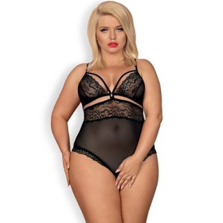 BODY TEDDY CON ABERTURA CROTCHLESS BLACK TEDDY-BODY TALLA GRANDE XXL