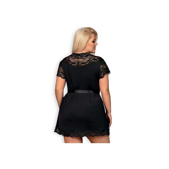BATA PEIGNOIR NEGRO TALLA GRANDE XXL