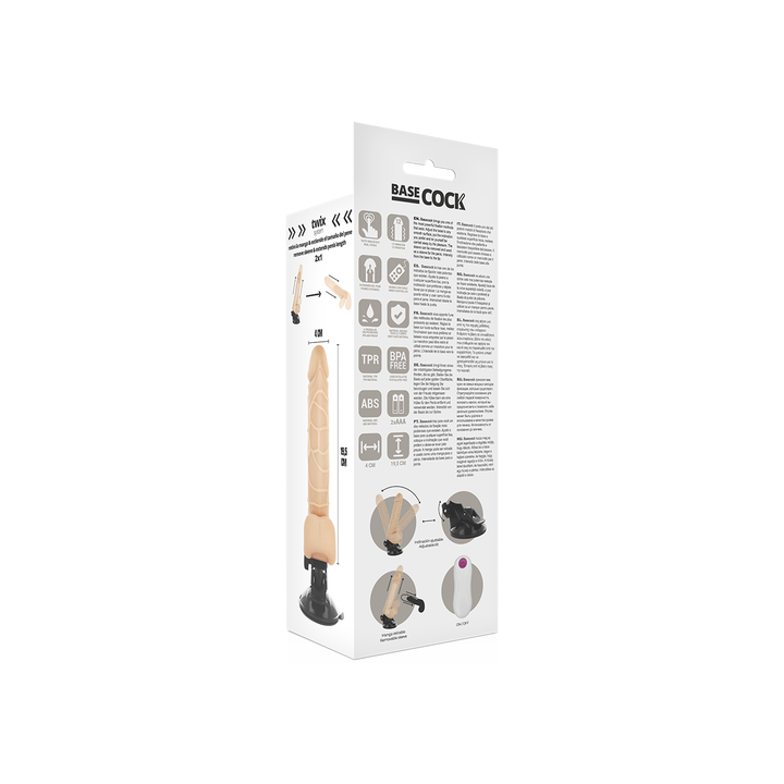 BASE COCK REALISTIC DILDO VIBRADOR 19.5 cm