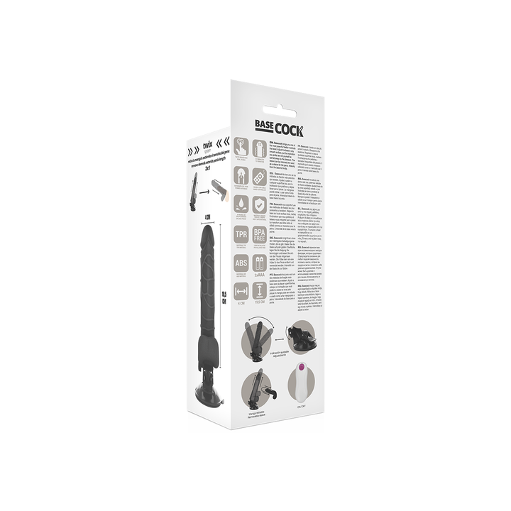BASE COCK REALISTIC DILDO VIBRADOR 19.5 CM