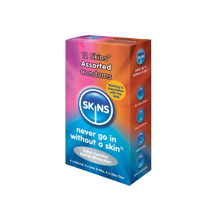 SKINS ASSORTED CONDOMS VARIADOS 12 UDS.