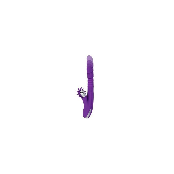 VIBRADOR BUNNY FUNCTION ARRIBA Y ABAJO RECARGABLE USB SILICONA CABEZAL FLEXIBLE
