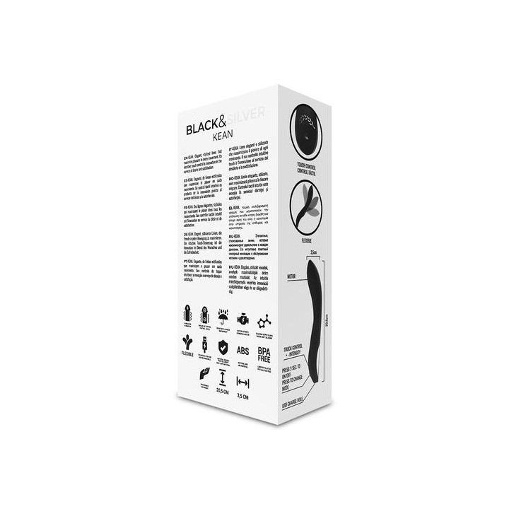 BLACK & SILVER KEAN VIBRADOR TOUCH CONTROL