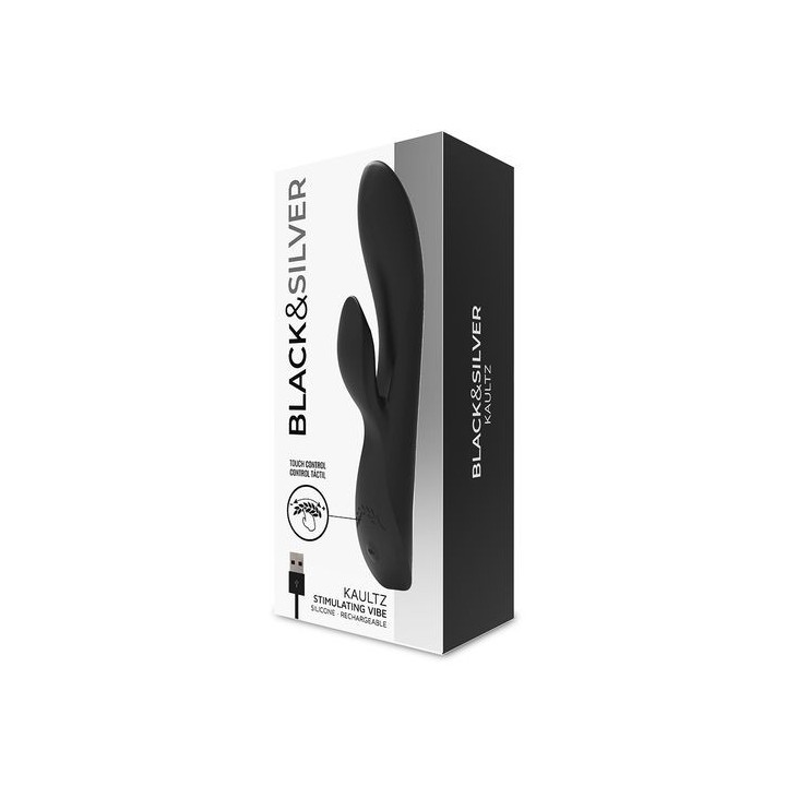 BLACK & SILVER KAULTZ VIBRADOR TOUCH CONTROL USB