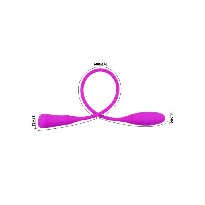 VIBRADOR FLEXIBLE CON DOS EXTREMOS RECARGABLE USB SILICONA SUAVE