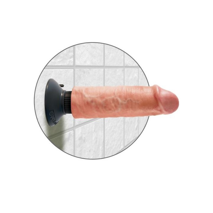 PENE VIBRADOR REALÍSTICO FLEXIBLE CON BASE KING COCK