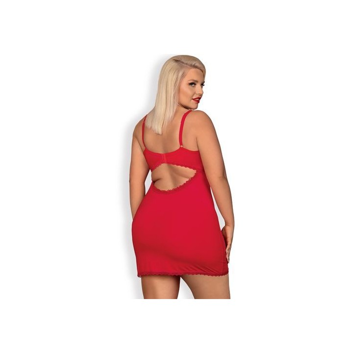 OBSESSIVE JOLIEROSE CHEMISE XXL PICARDIA VESTIDO ROJO TALLA GRANDE